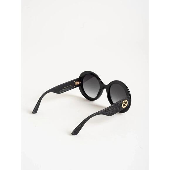 Gucci GG0101S 001 53mm Round Sunglasses Matte Black Gradient Lens NWT $465 - Picture 4 of 15